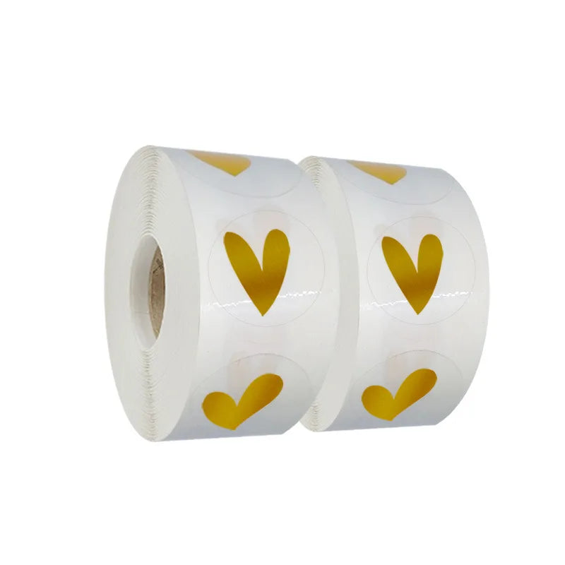 500pcs Gold Clear Heart Envelope Seals Heart Stickers,Thank you Sticker Labels for Small Business,Mailing Supplies,Wedding Party