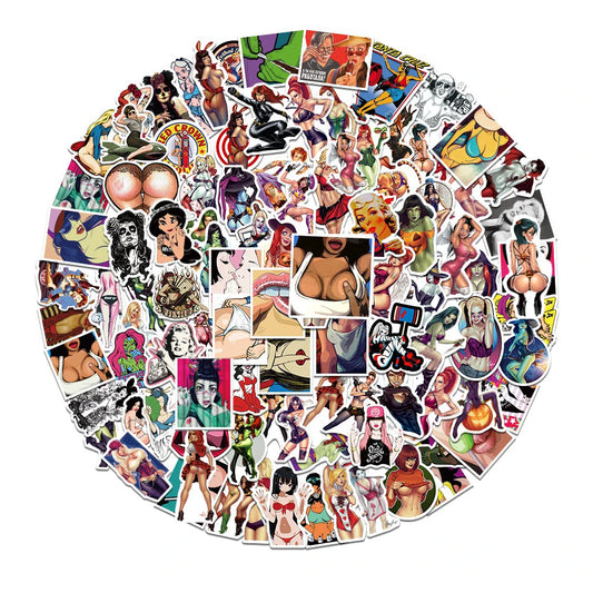 Anime Hentai Stickers Pack: Sexy Waterproof Laptop Skateboard Guitar Decor