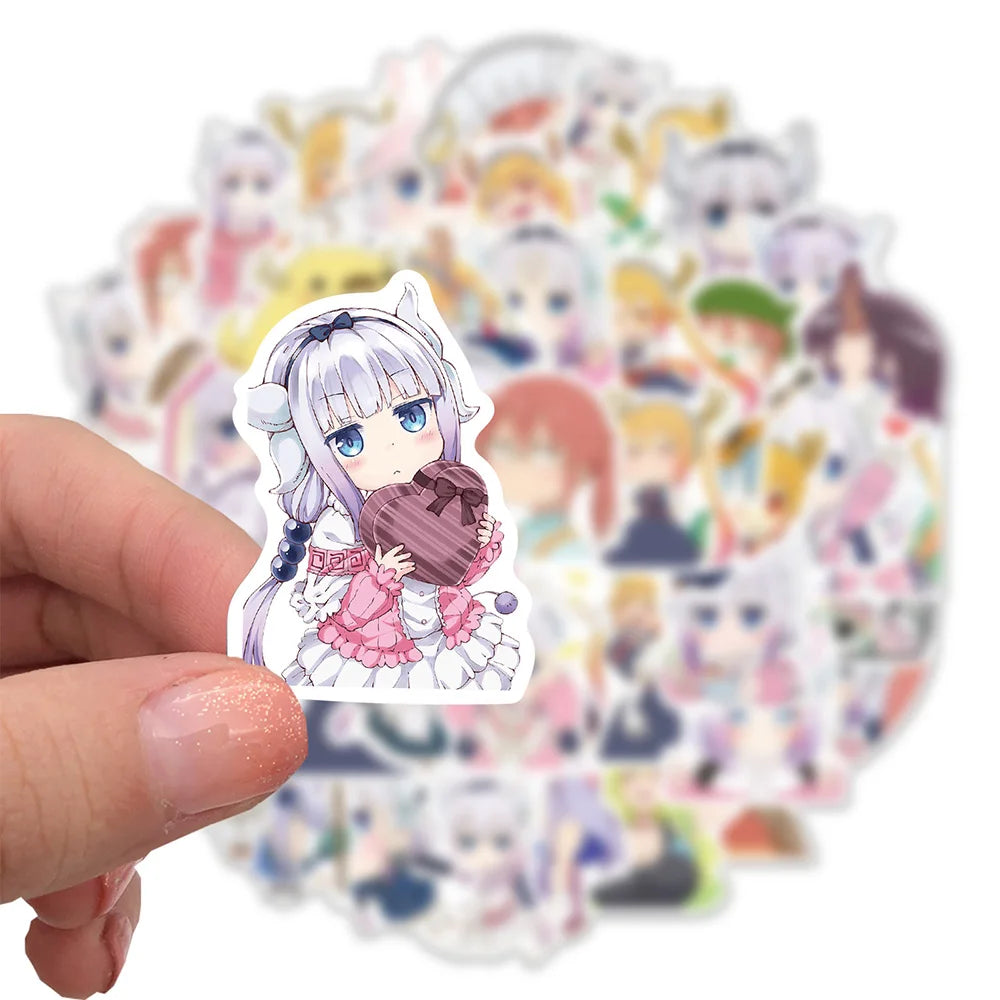 Miss Kobayashi's Dragon Maid Stickers - 10/30/50PCS Cartoon Decals for Bike, Luggage, Guitar, Laptop, Kids Gift