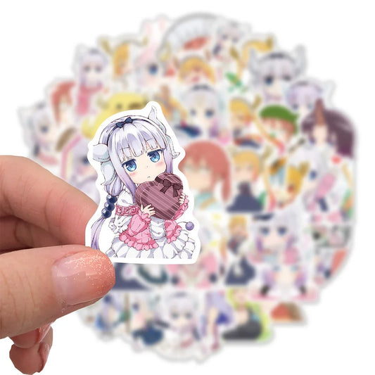Miss Kobayashi's Dragon Maid Stickers - 10/30/50PCS Cartoon Decals for Bike, Luggage, Guitar, Laptop, Kids Gift
