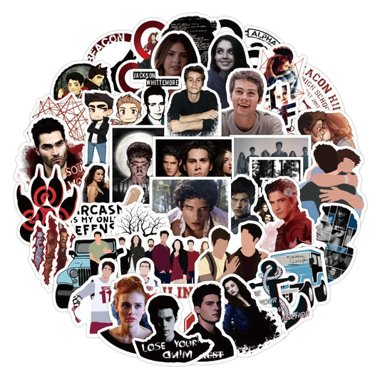 Teen Wolf Stickers Pack: Waterproof Decals for Phone, Skateboard, Laptop, Luggage