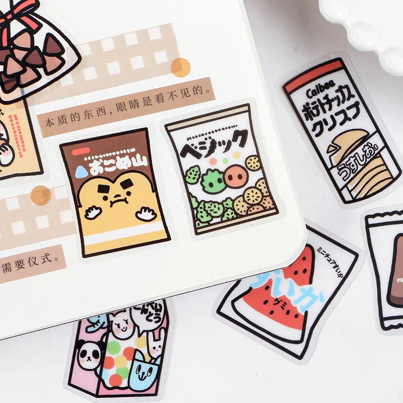 40pcs Food Series stickers Set Kawaii Cartoon Diary Album Stationery Sticker aesthetic Decorative collage planner Album