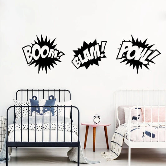 Superhero Comic Book Sounds Wall Decal Kids Room Decor