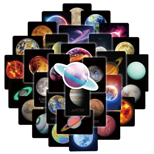 Starry Sky Planet Stickers 10/30/50PCS for Car, Bike, Luggage, Laptop, Toy Decals