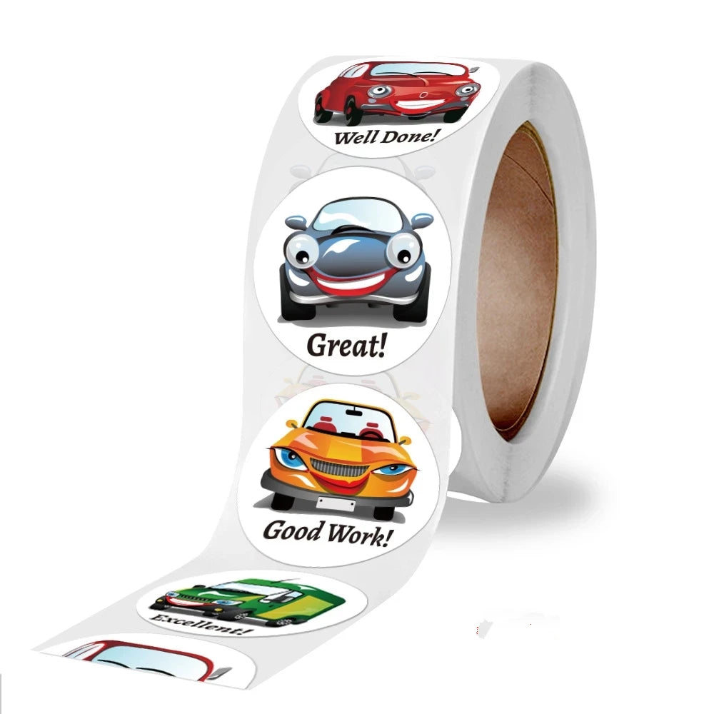 Stickers 500 Pcs/roll New Teacher Reward Children Reward Sticker Car Holiday Decoration Gift Sticker Label