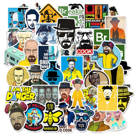 Breaking Bad Stickers PVC Waterproof Decals for Skateboard, Guitar, Luggage, Car - 10/30/50pcs
