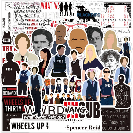 Criminal Minds Stickers Pack for Laptop, Motorcycle, Luggage, Phone, Guitar, Skateboard, Kid Toys