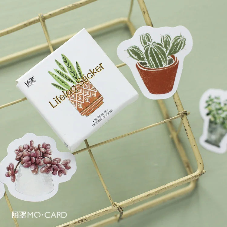 45 Pcs Cute Cactus Succulent Plants Stickers For Diy Scrapbooking Journaling Planners Craft Laptops Water Bottle Phone Cases