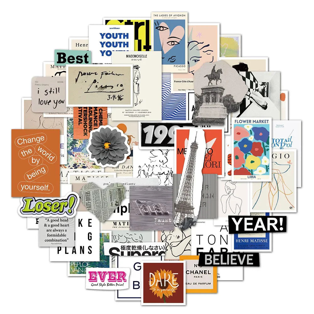 Pop Art Cartoon Stickers for Bike, Luggage, Laptop - 10/30/50PCS