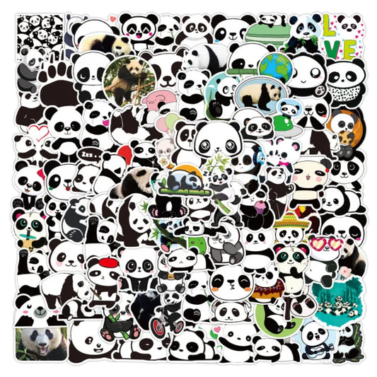Cute Panda Stickers Waterproof Skateboard Suitcase Phone 10/30/50/100pcs