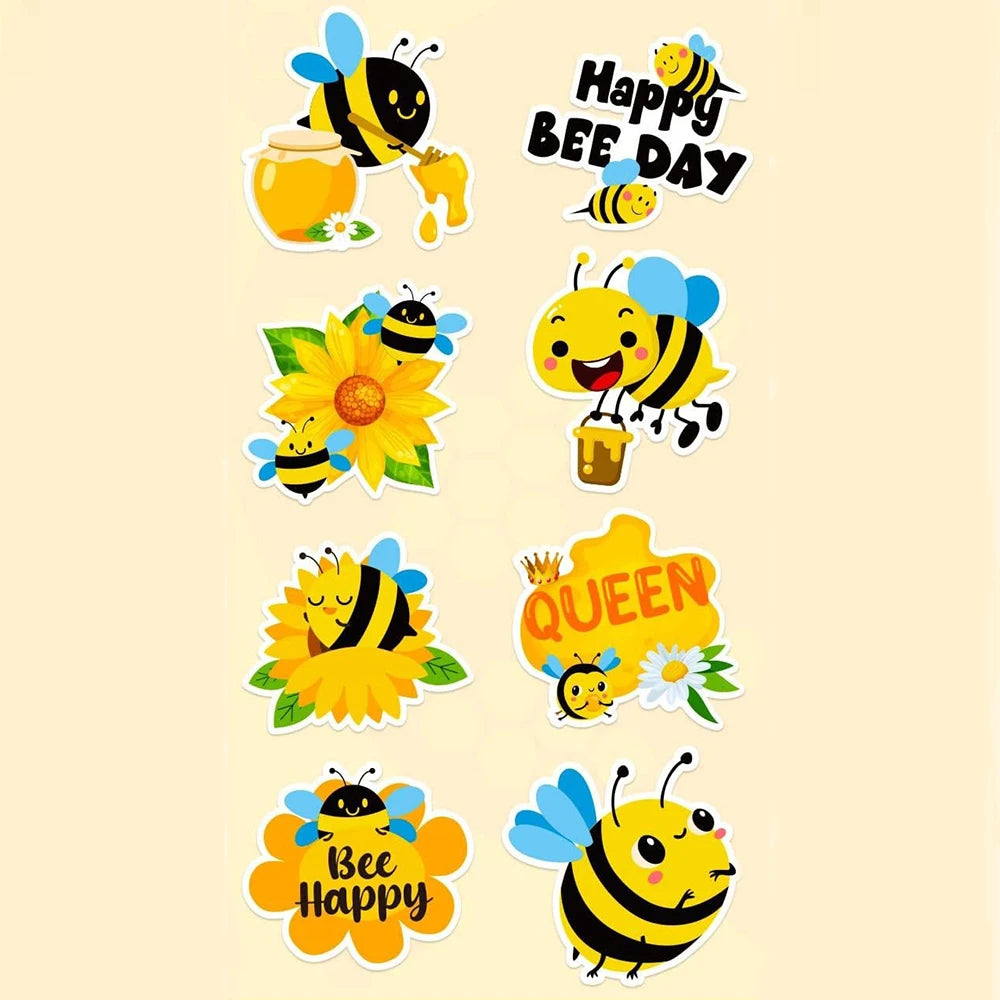 100-500pcs Cartoon Bee Stickers Cartoon Animal Reward Stickers Children DIY Handmade Gift Decoration Label Stationery Sticker