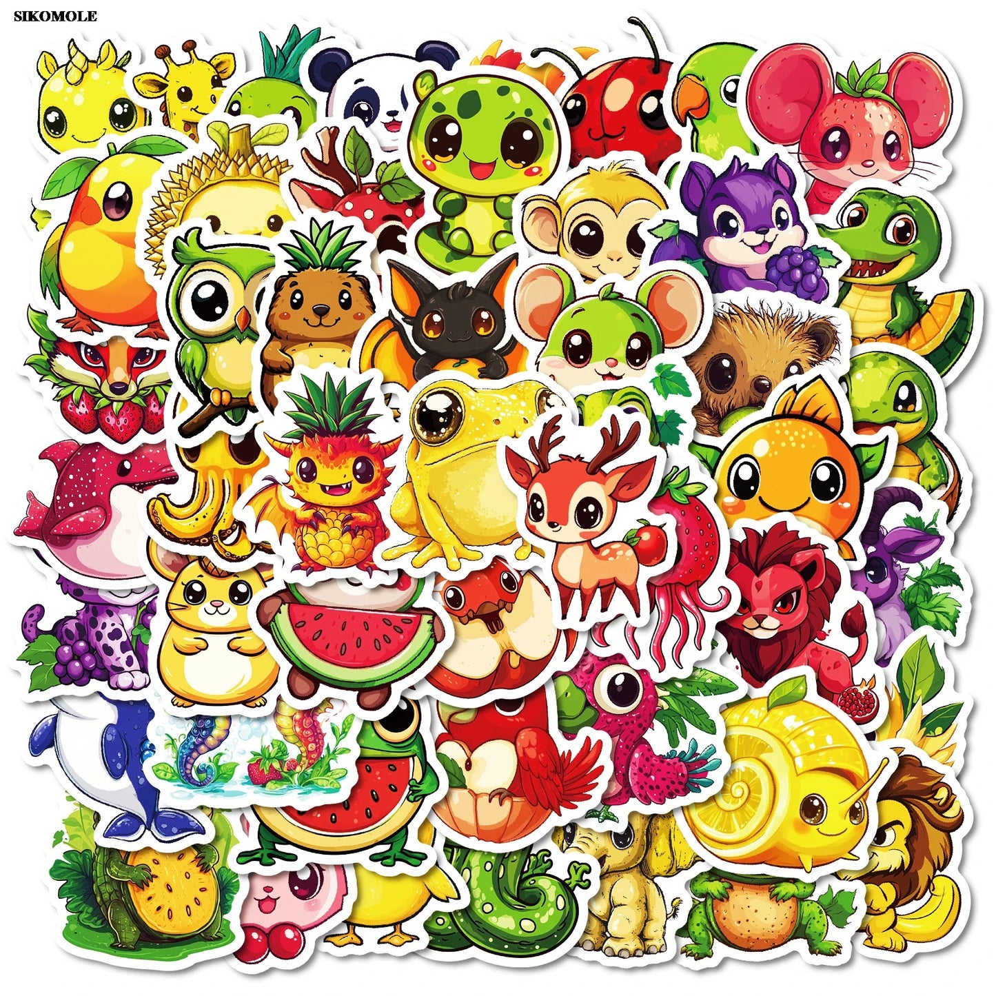 Cute Fruit Animal Stickers for Laptop, Bike, Skateboard, Notebook - 10/30/50PCS