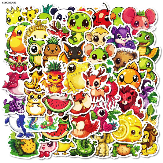 Cute Fruit Animal Stickers for Laptop, Bike, Skateboard, Notebook - 10/30/50PCS