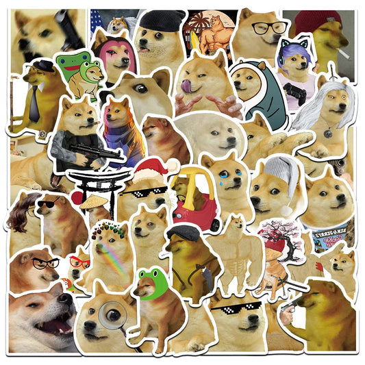 Funny Dog Meme Stickers for Phone, Water Bottle, Luggage, Laptop, Skateboard