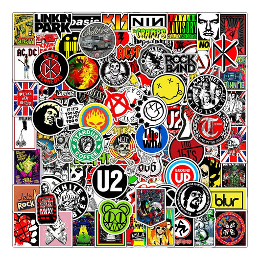 100 Classic Rock Stickers Waterproof Decals
