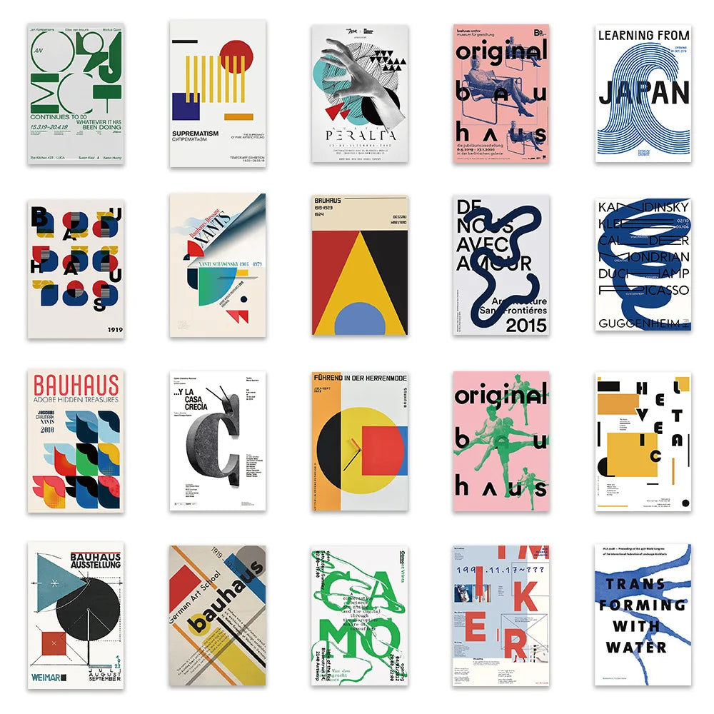 10/20/40PCS Bauhaus Art Sticker Packs