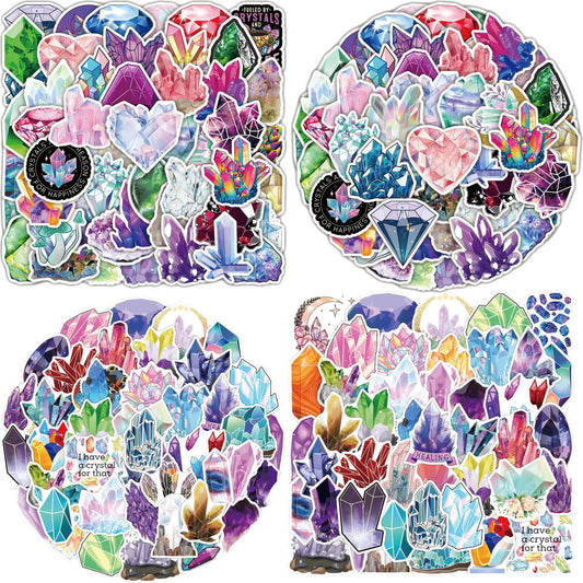 50pcs Crystal Cartoon Graffiti Stickers Waterproof for Laptop, Car, Luggage, Phone, Helmet, Kids Toy