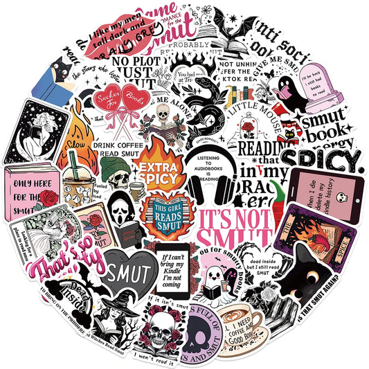 Smut Bookish Graffiti Stickers 10/30/50PCS Funny Decals for Notebook Phone Skateboard Water Bottle
