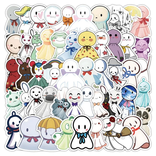 50pcs Sunny Doll Cartoon Stickers for Luggage, Water Bottles, Phones, Laptops, Cars, Scooters, Refrigerators