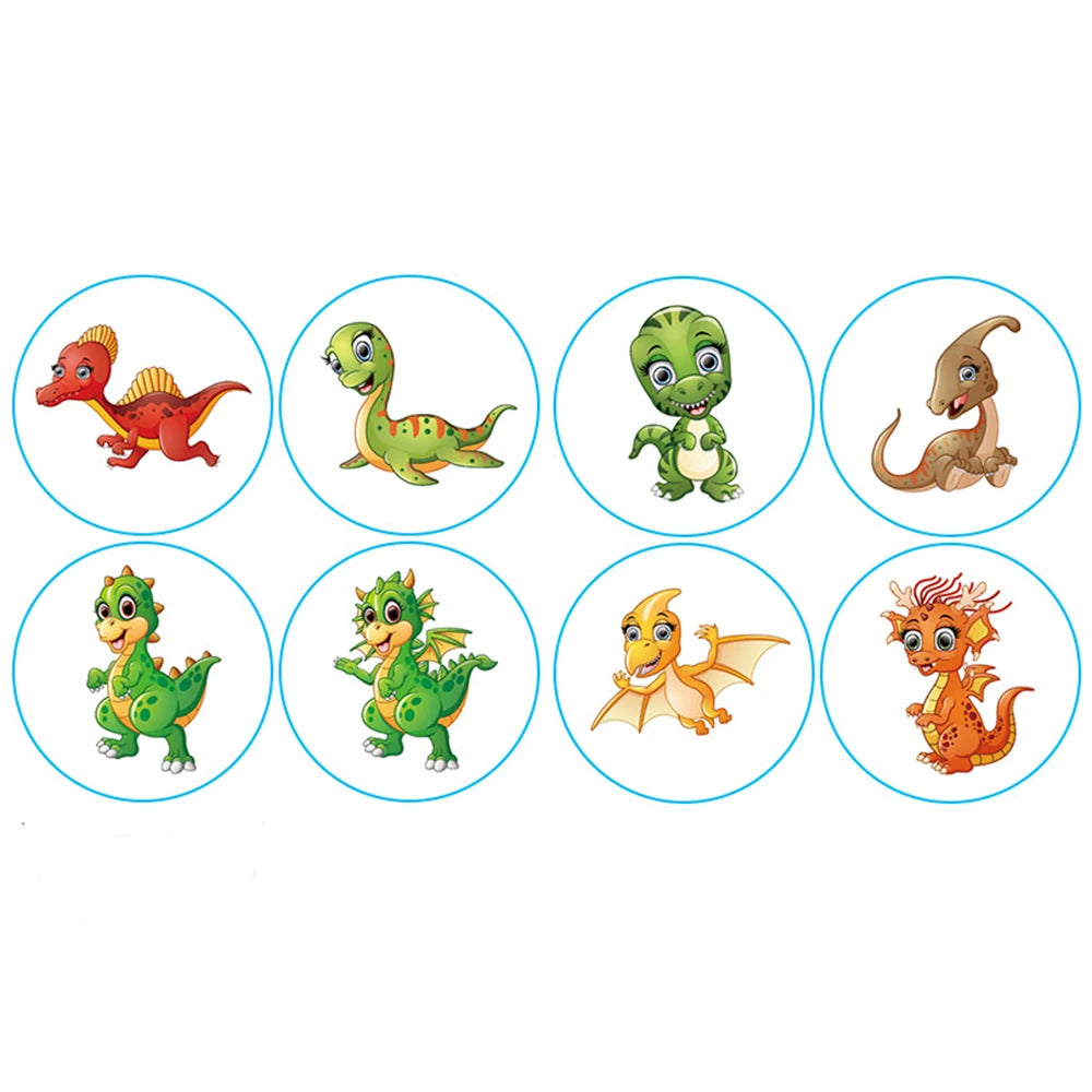 100-500pcs Cartoon Dinosaur Stickers Seal Label Photo Album Decoration for School Reward Sticker Children's Stationery 1 inch