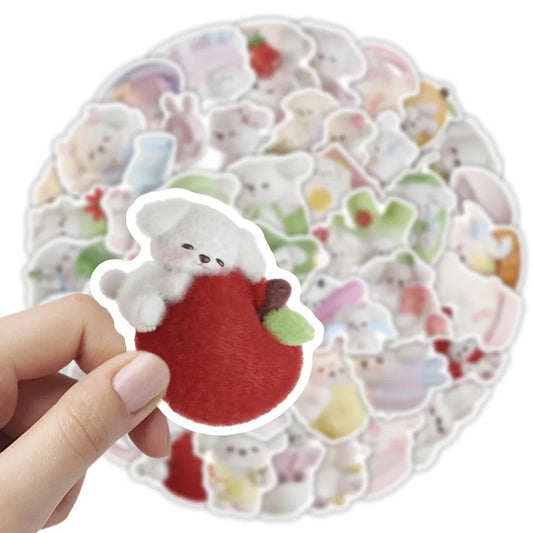 Plush Puppy Stickers: Cute Dog Cartoon Decals (10/30/54PCS)