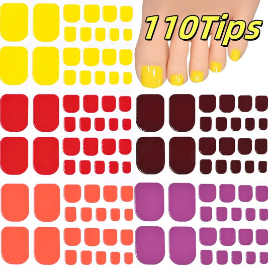 Waterproof 3D Toe Nail Stickers - 5 Sheets Self-Adhesive