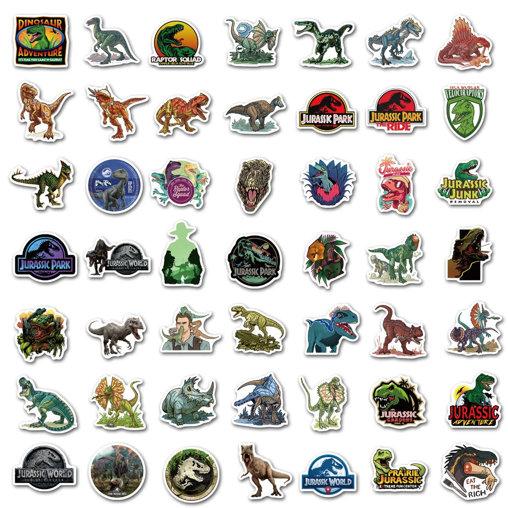 10/30/50PCS Cartoon Jurassic Park Dinosaur Forest Creative Graffiti Sticker Bike Scooter Helmet Laptop Computer Wholesale