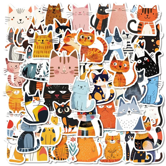 Japanese Cat Stickers 10/30/50PCS - DIY Scrapbooking Supplies