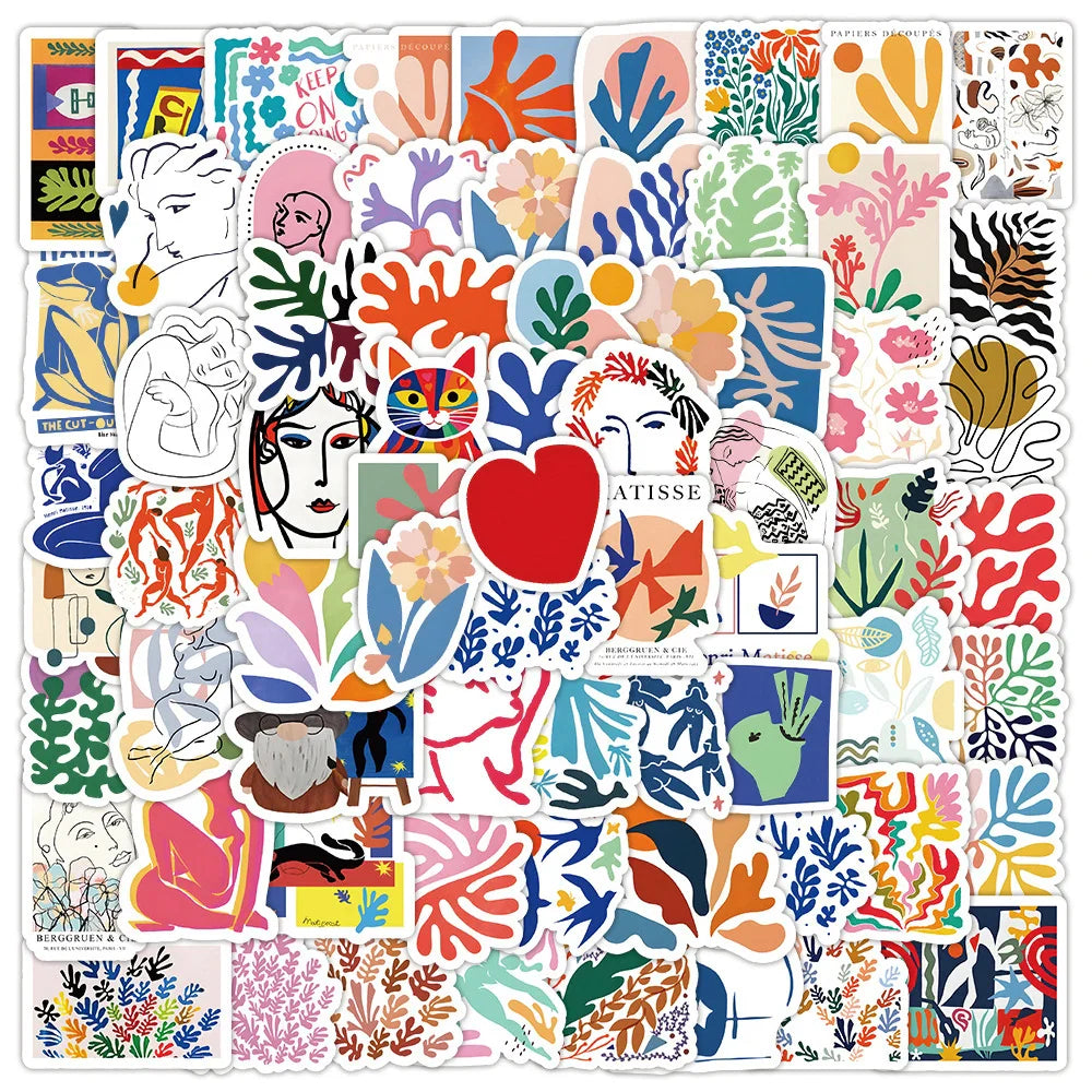 Matisse Abstract Art Oil Painting Stickers - 10/30/50/100pcs for Scrapbook, Laptop, Phone, Suitcase
