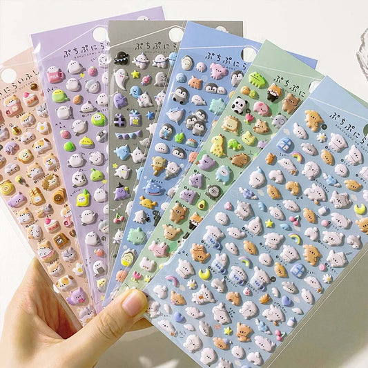 Kawaii 3D Puffy Animal Stickers Cute Cartoon Scrapbooking Journal Deco
