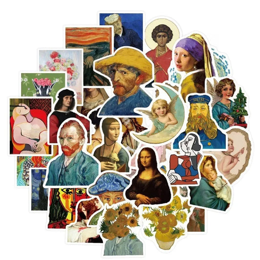 Vincent Van Gogh Art Stickers for Laptop, Phone, Suitcase, Water Bottle, Scooter, Refrigerator
