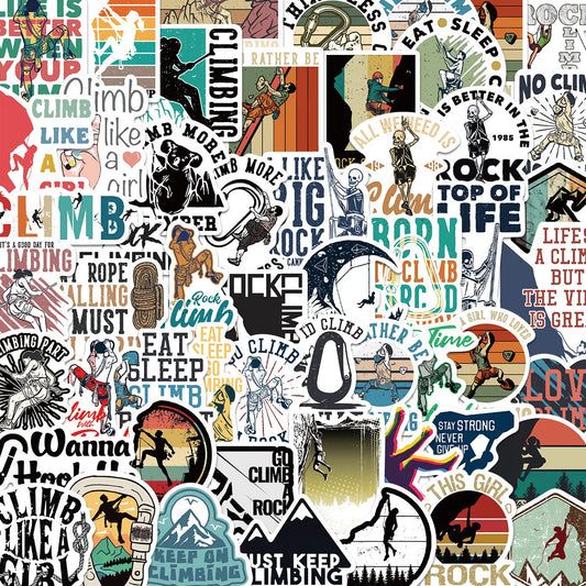 50Pcs Rock Climbing Waterproof Stickers Decals