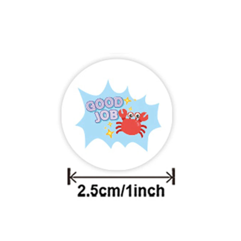 100-500pcs Cartoon Reward Stickers For Children School Encouragement Toy Gift Baking Party Decoration Label Stationery Sticker