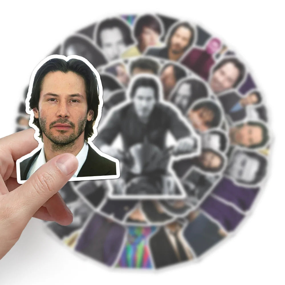 10/50PCS Keanu Reeves Through the Years Sticker Packs