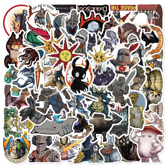 50pcs Dark Souls Game Stickers for Luggage, Water Bottles, Phones, Laptops, Scooters, Refrigerators