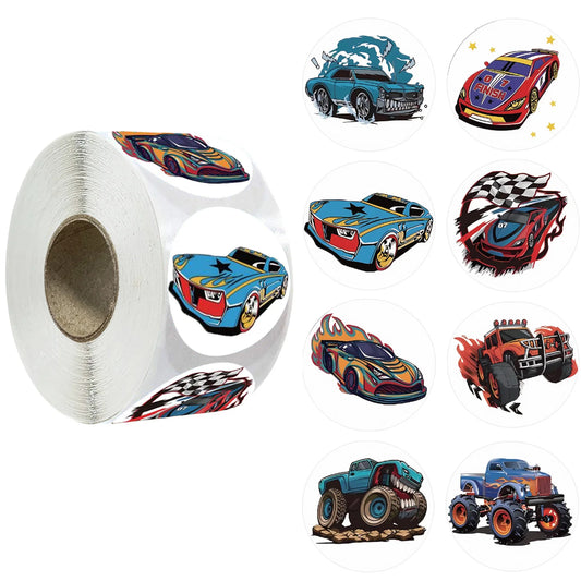 Car Toy Stickers 100-500pcs 2.5cm Gift Box Labels