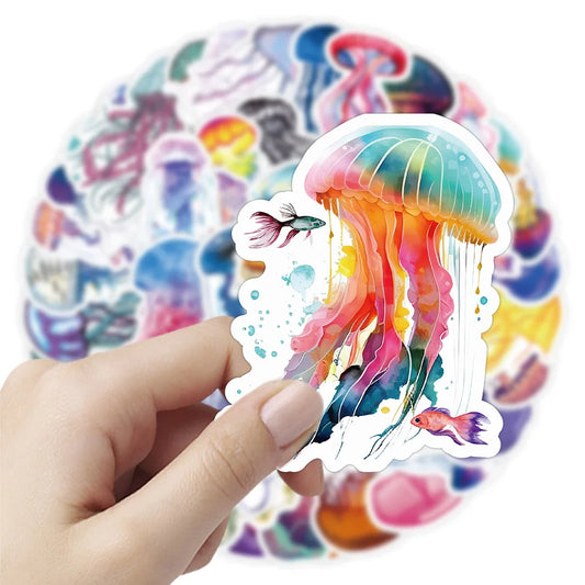 Jellyfish Stickers Pack - Funny Animal Decals for Laptop, Guitar, Bike, Skateboard, Scrapbook