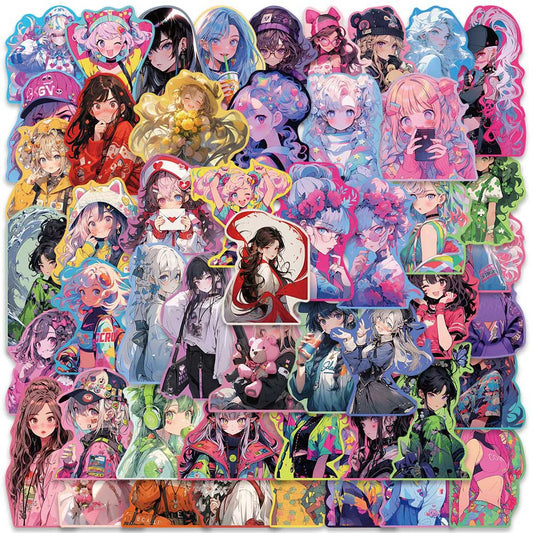 Kawaii Anime Girl Stickers Decals for Laptop, Phone, Suitcase, Fridge, Diary - 10/30/50pcs