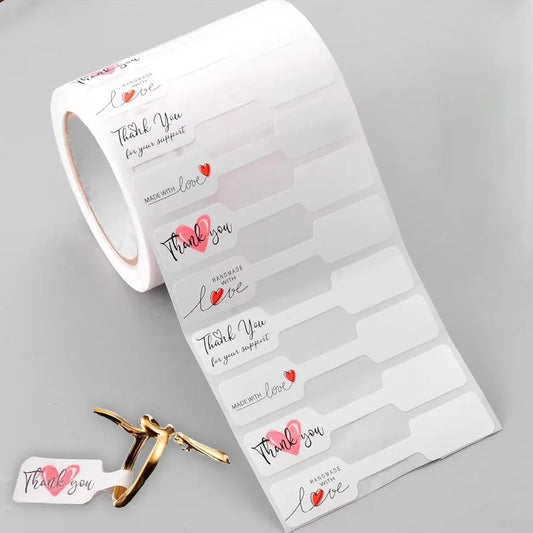 500pcs Jewelry Pricing Stickers & Hangtags Roll