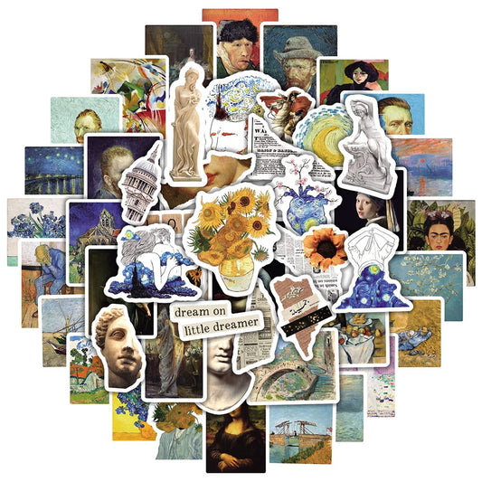 Van Gogh Art Stickers Set: Car, Guitar, Luggage, DIY Gift