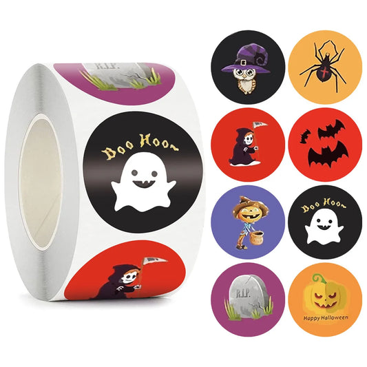 100-500Pcs Halloween Stickers Round party gift decoration sticker Handmade Envelope Sealing Label Stickers Stationery Sticker