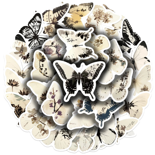 Butterfly Ink Stickers: Guitar, Suitcase, Phone, DIY Craft