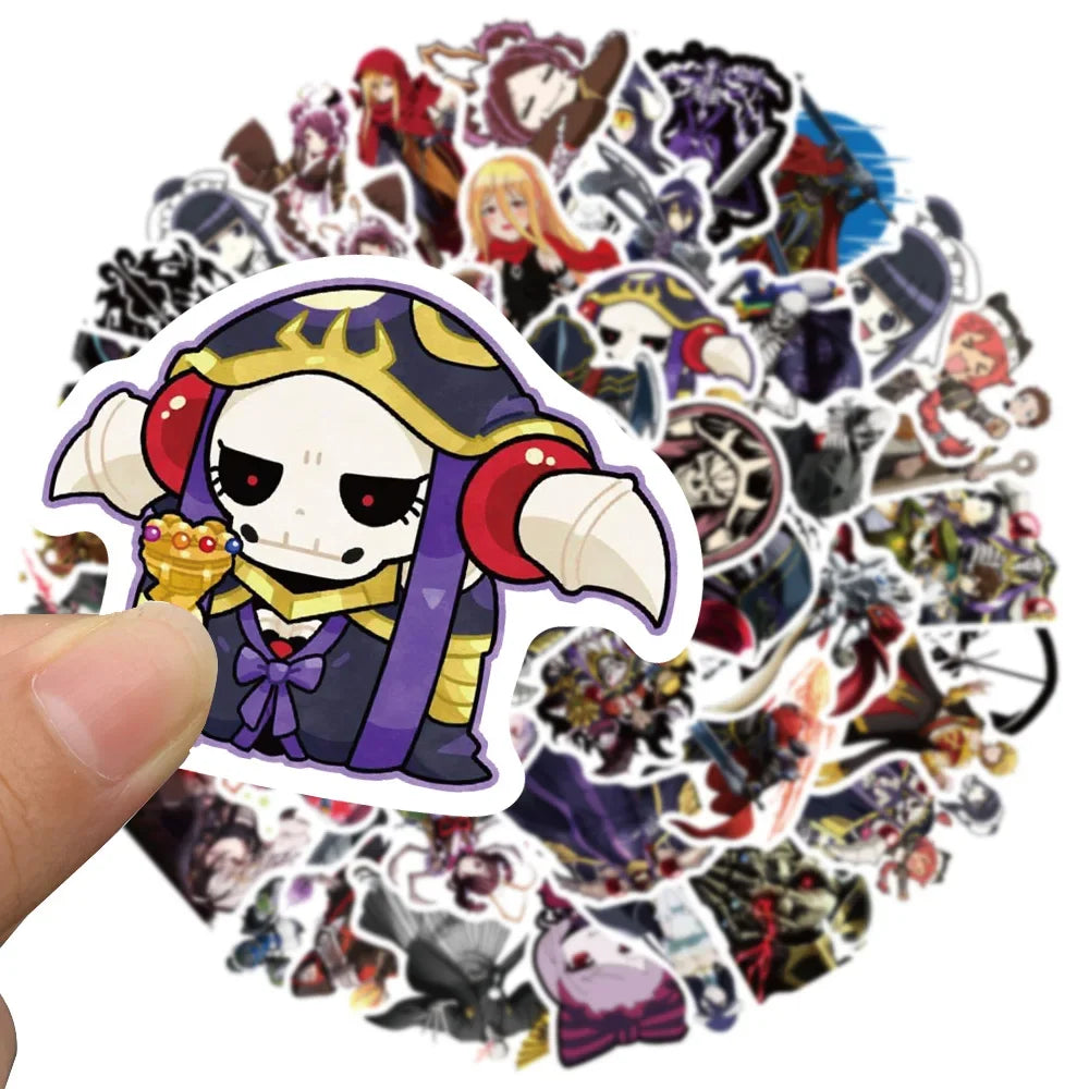 50Pcs Anime Overlord Stickers Momonga Albedo Sticker for Laptop Waterproof Graffiti Skateboard Sticker DIY Toy Motorcycle