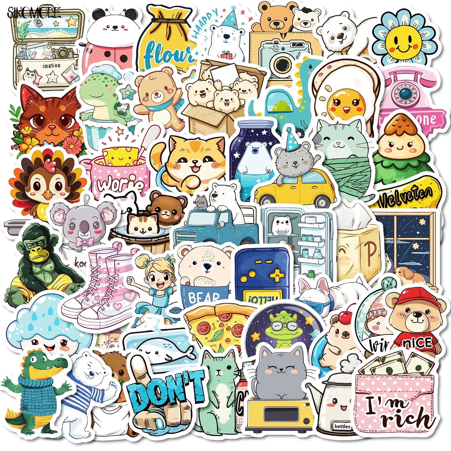 Cartoon Animal Stickers for Kids - DIY, Phone, Laptop, Luggage, Skateboard Decals