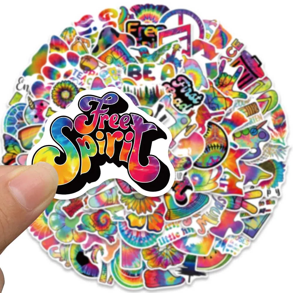 50/100PCS Hippie Trippy Rainbow Psychedelic Graffiti Stickers for Laptop Motorcycle Skateboard Waterproof Decal Sticker Toys