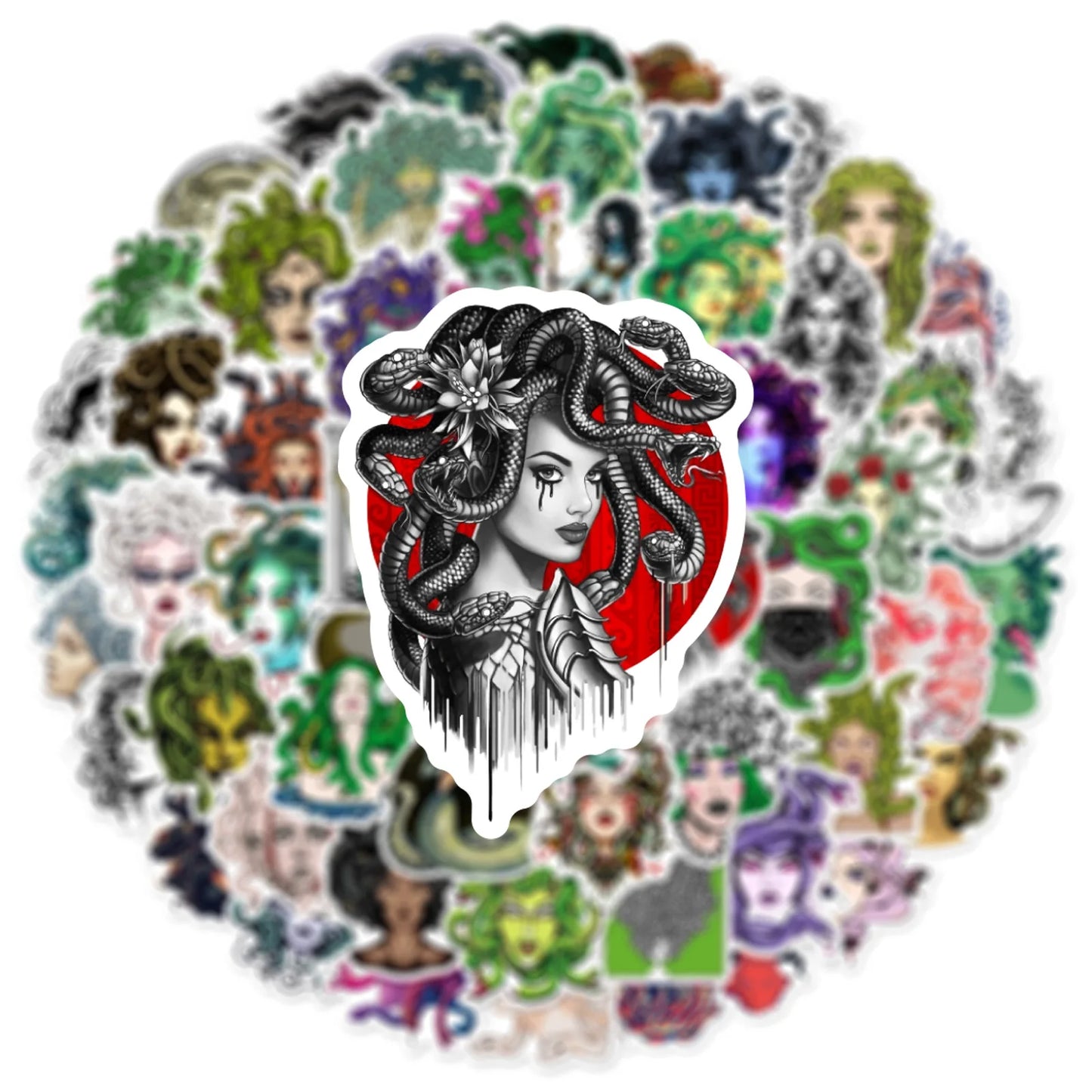 Greek Mythology Medusa Stickers 10/30/60PCS Laptop Luggage Skateboard Decals