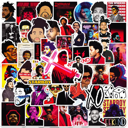 The Weeknd Stickers Pack: Waterproof Graffiti Decals for Phone, Wall, Helmet, Car