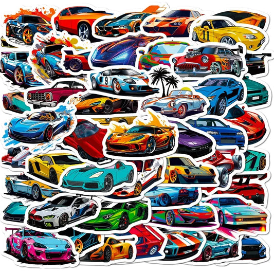 Cute Car Stickers Set: DIY Korean Stationery Supplies