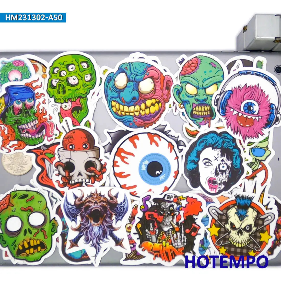 20/30/50Pieces Funny Monster Style Zombie Demon Ghost Retro Stickers for Luggage Car Motorcycle Bike Phone Helmet Laptop Sticker