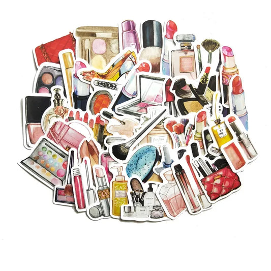Watercolor Beauty Cosmetics Stickers for Notebook Planner Scrapbooking DIY